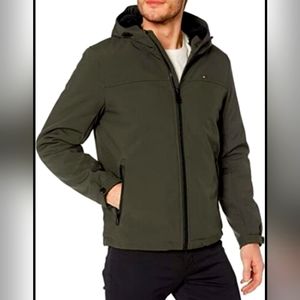 NWT Tommy Hilfiger Men's Hooded Sherpa  Lined Performance Jacket Olive Medium
